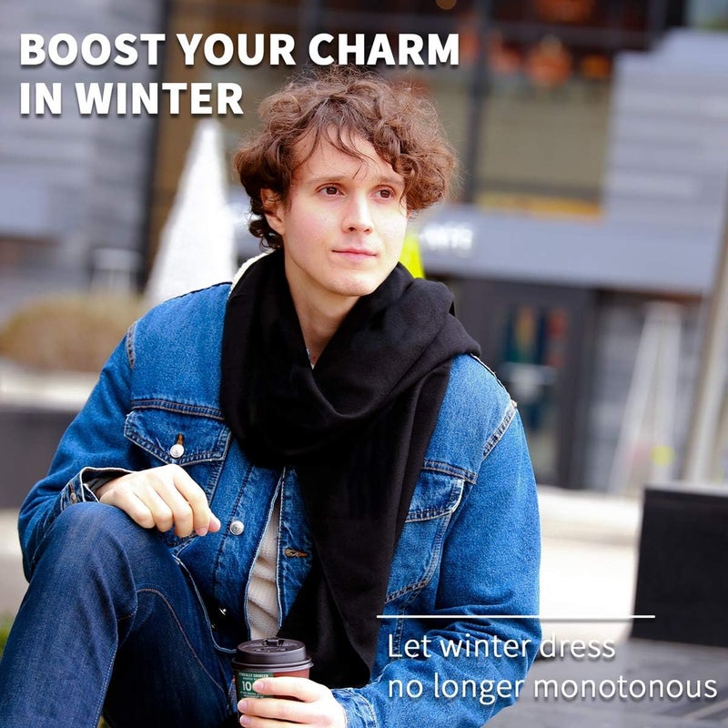 FULLRON Store Men Winter Scarf Soft Warm Long Cashmere Feel Scarves - Image 3